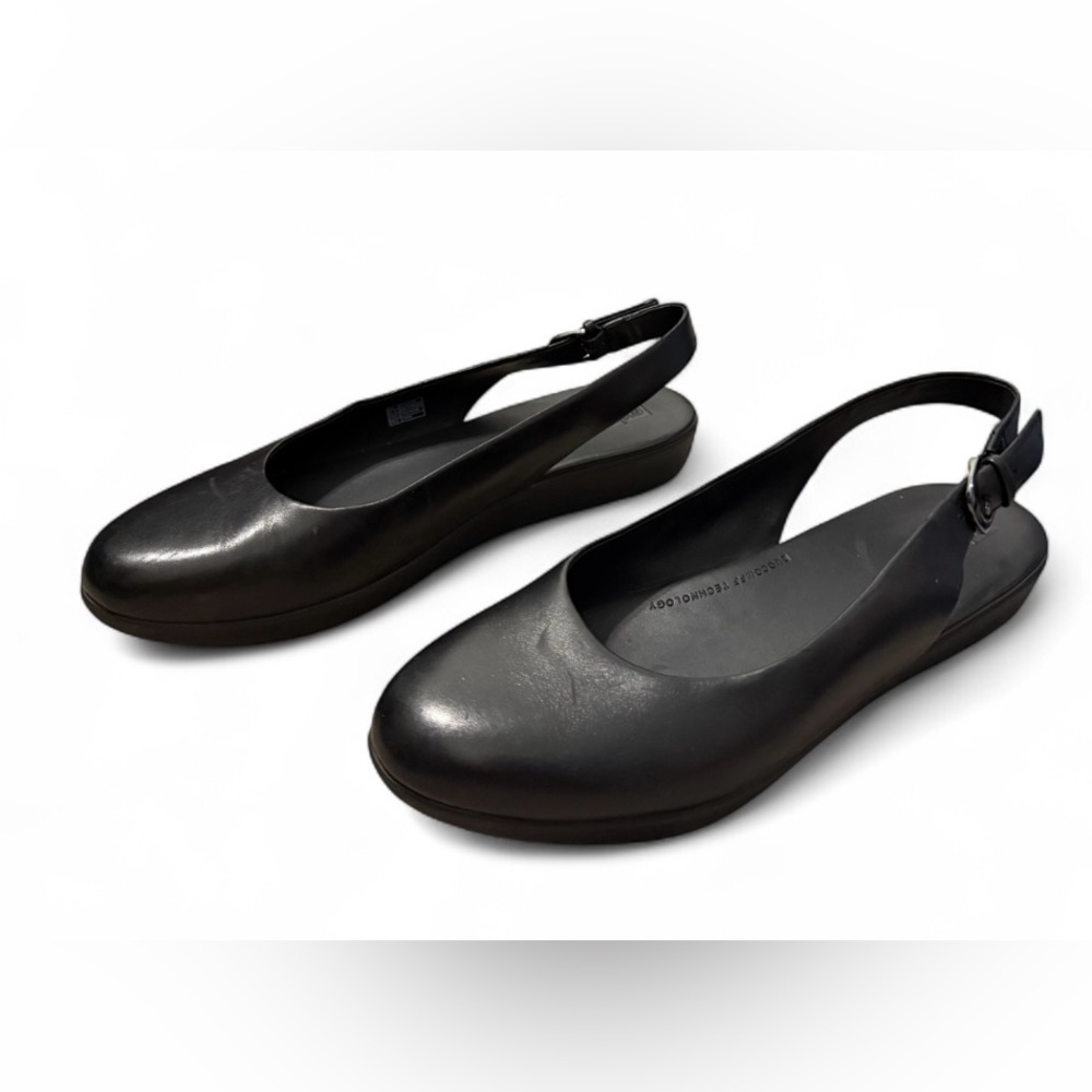 Fit Flop Sarita women’s 10 leather sling back black flats - Picture 2 of 9